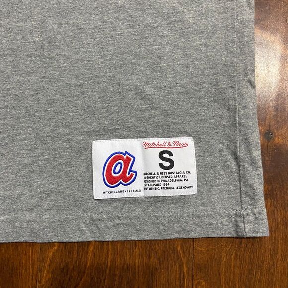 Mitchell & Ness MLB Atlanta Braves Multi Logo Graphic Tee Gray Men's Small - Picture 4 of 8